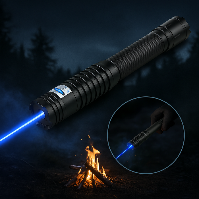 Laser Ficklampa Blå Stråle Taktisk Utomhus Ficklampa