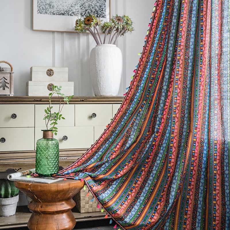 Färggranna Pärlfrans Gardin Ljusfilter Draperier