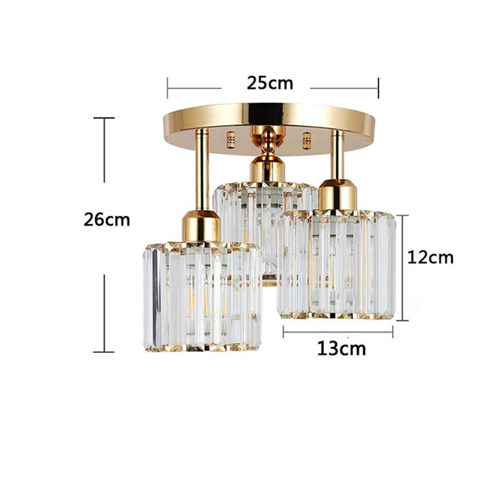 Elegant Modern Crystal Semi-Flush Taklampor