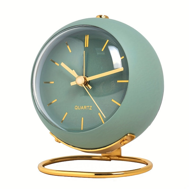 Nordic Silent Desk Clock – Luminösa Visare &amp; Metallram