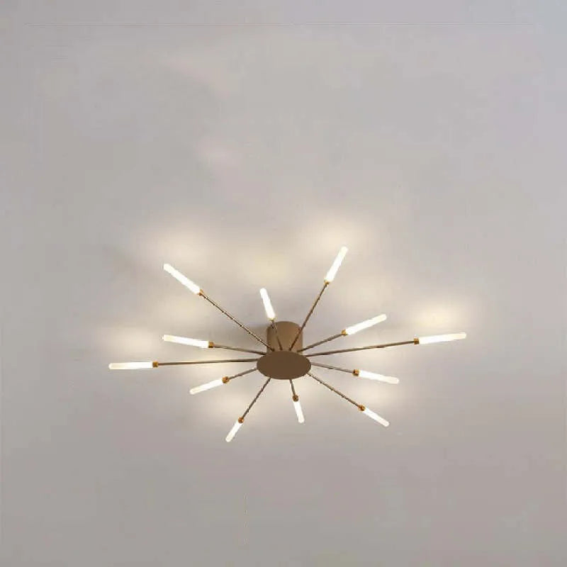 Taklampa modern metall LED kristallhänglampa