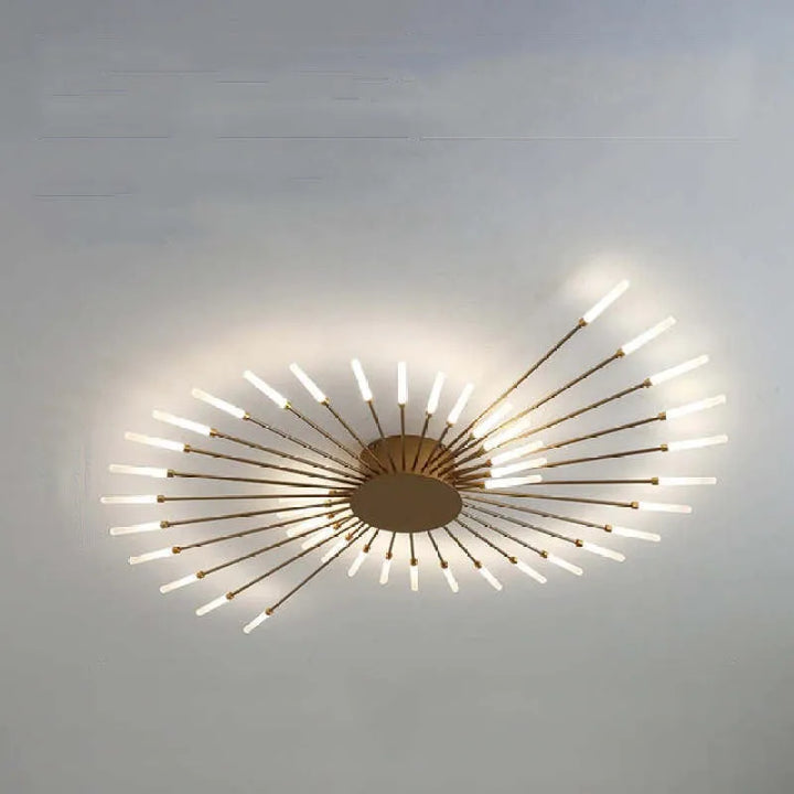 Taklampa modern metall LED kristallhänglampa