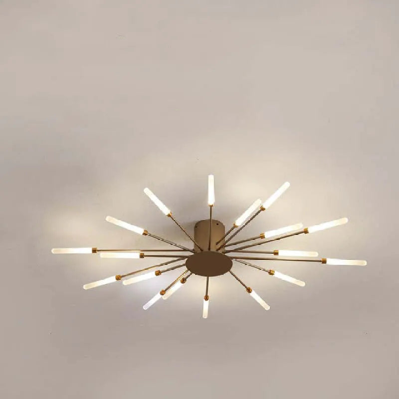Taklampa modern metall LED kristallhänglampa
