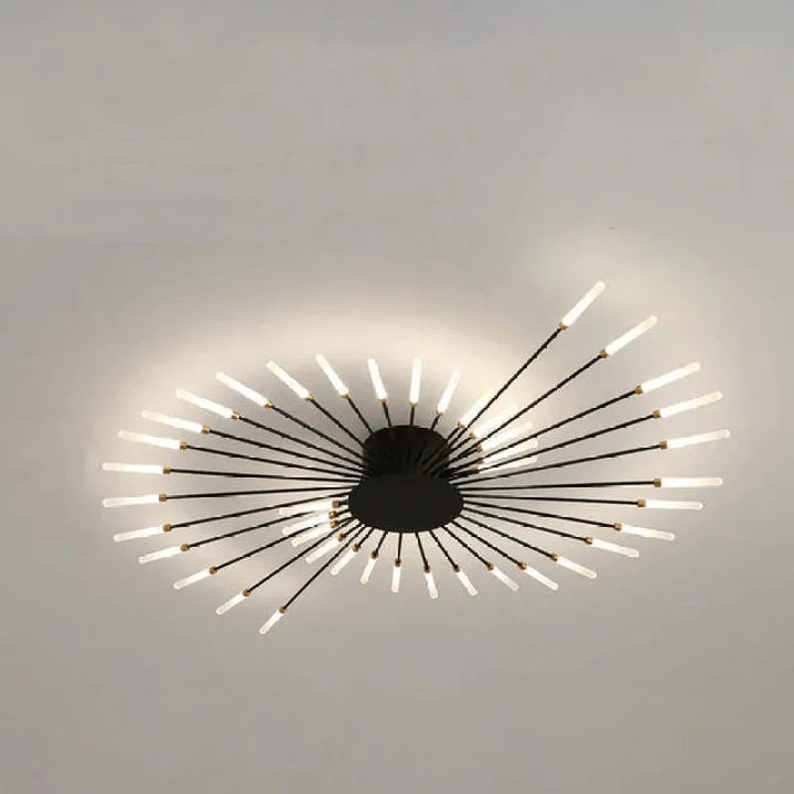 Taklampa modern metall LED kristallhänglampa