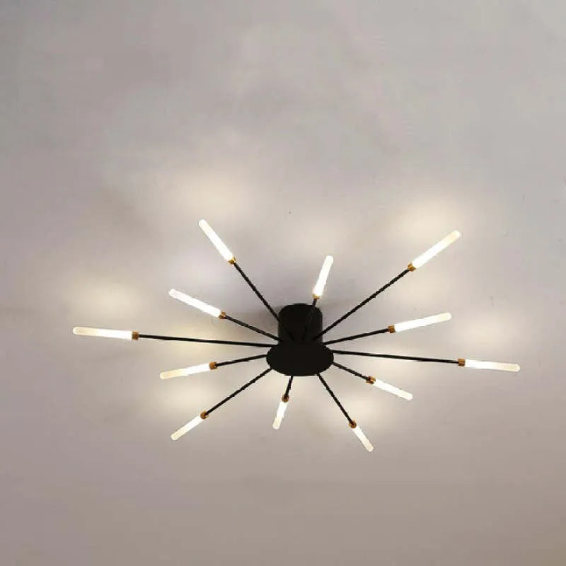 Taklampa modern metall LED kristallhänglampa
