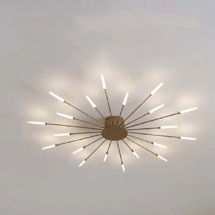 Taklampa modern metall LED kristallhänglampa