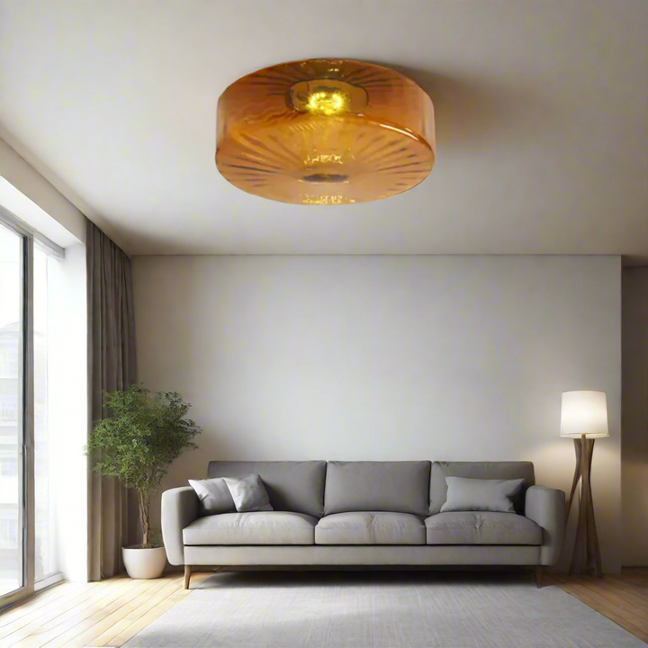 RadiantAura – Solstråle glasloftslampa för elegant belysning och stilfull inredning