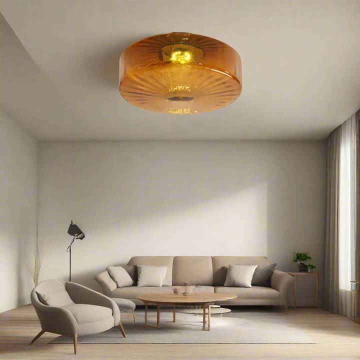RadiantAura – Solstråle glasloftslampa för elegant belysning och stilfull inredning