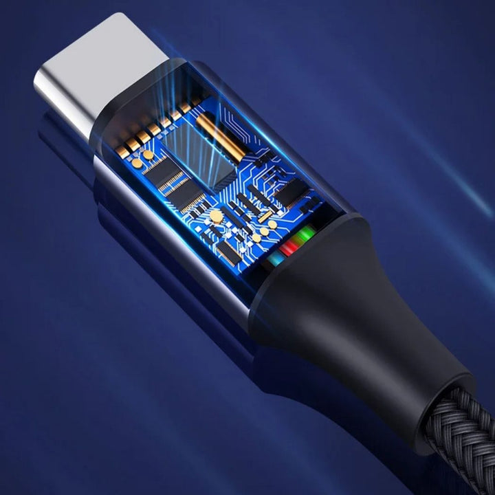 USB C Kabel Snabbladdning Flätad Sladd
