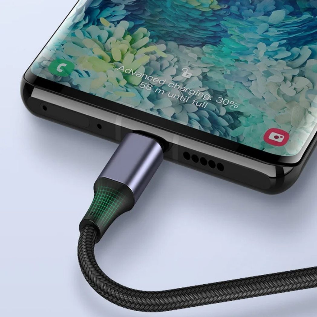 USB C Kabel Snabbladdning Flätad Sladd