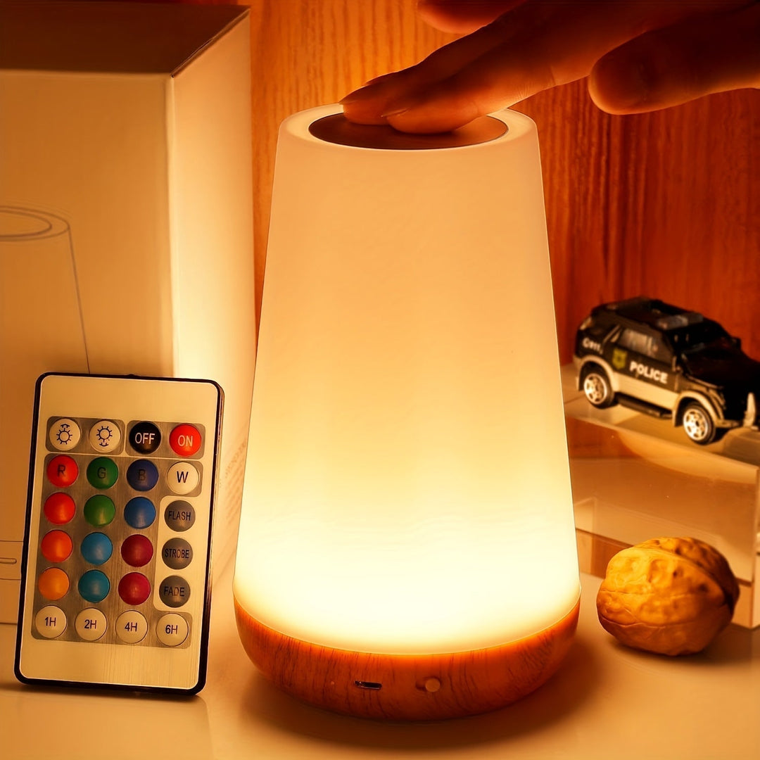 Dimbar Touch Lampa med 13 RGB-färger – Perfekt för sovrummet, sänglampa och nattlampa