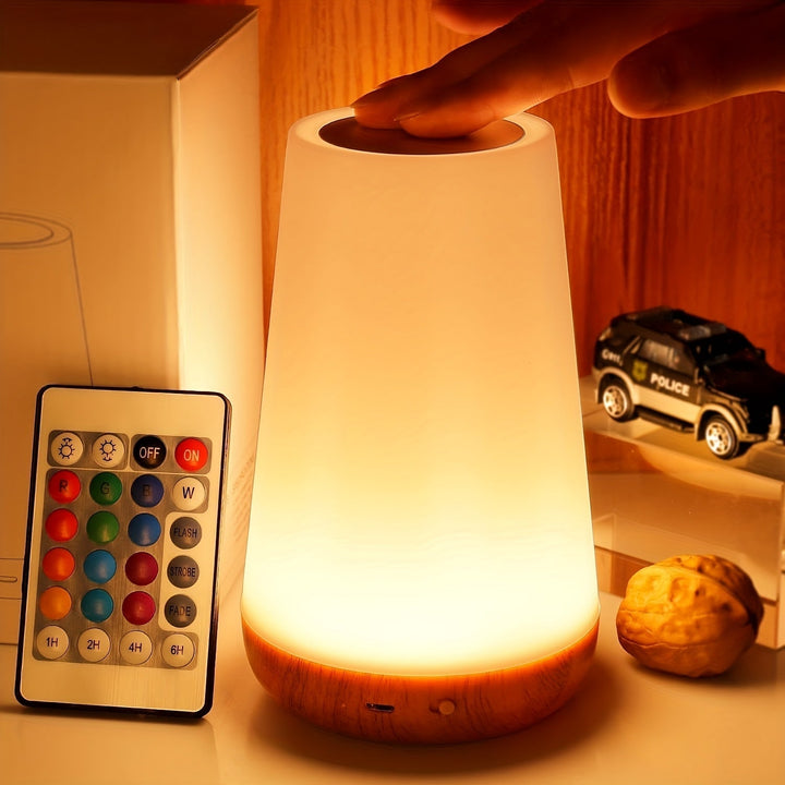 Dimbar Touch Lampa med 13 RGB-färger – Perfekt för sovrummet, sänglampa och nattlampa