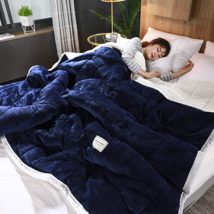 Trivhem Tjock fleecefilt i tre lager med sherpafoder