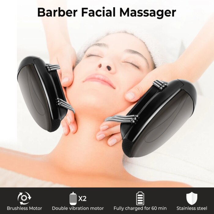 Royaleva Professionell Sladdlös Handhållen Vibration Massageapparat med Värme – USB-uppladdningsbar för Nacke, Rygg, Huvud och Ansikte