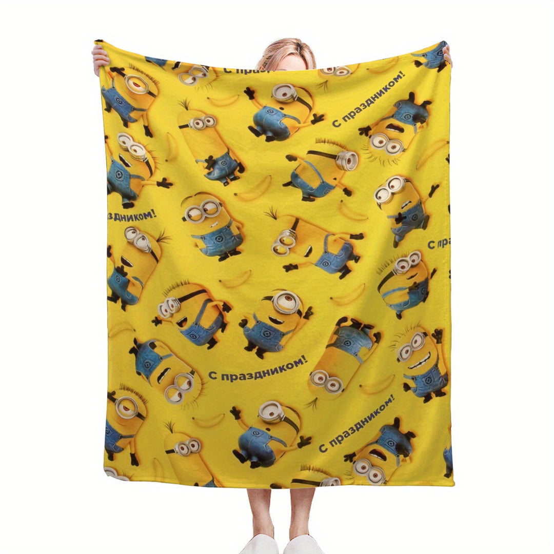 Minions Fleece Blanket - Mjuk &amp; Varm Flanellfilt för Barn
