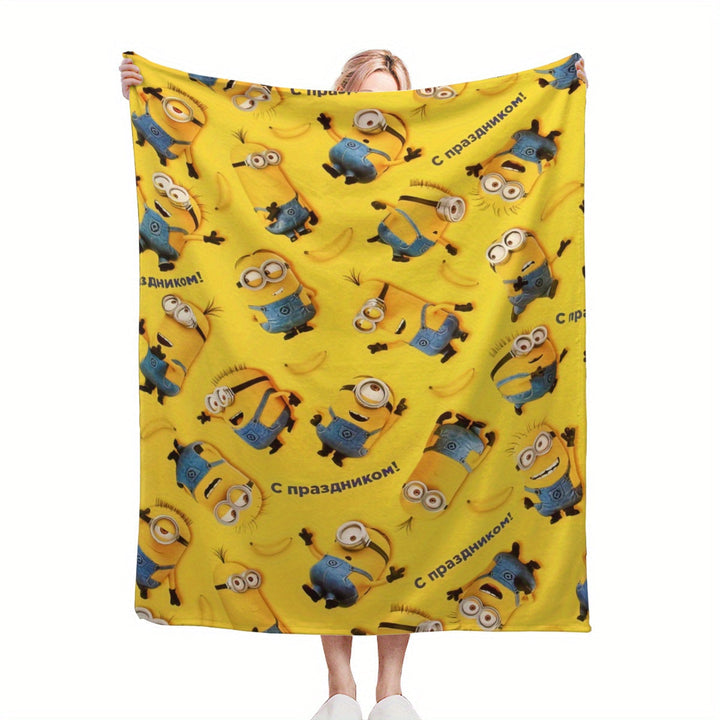 Minions Fleece Blanket - Mjuk &amp; Varm Flanellfilt för Barn