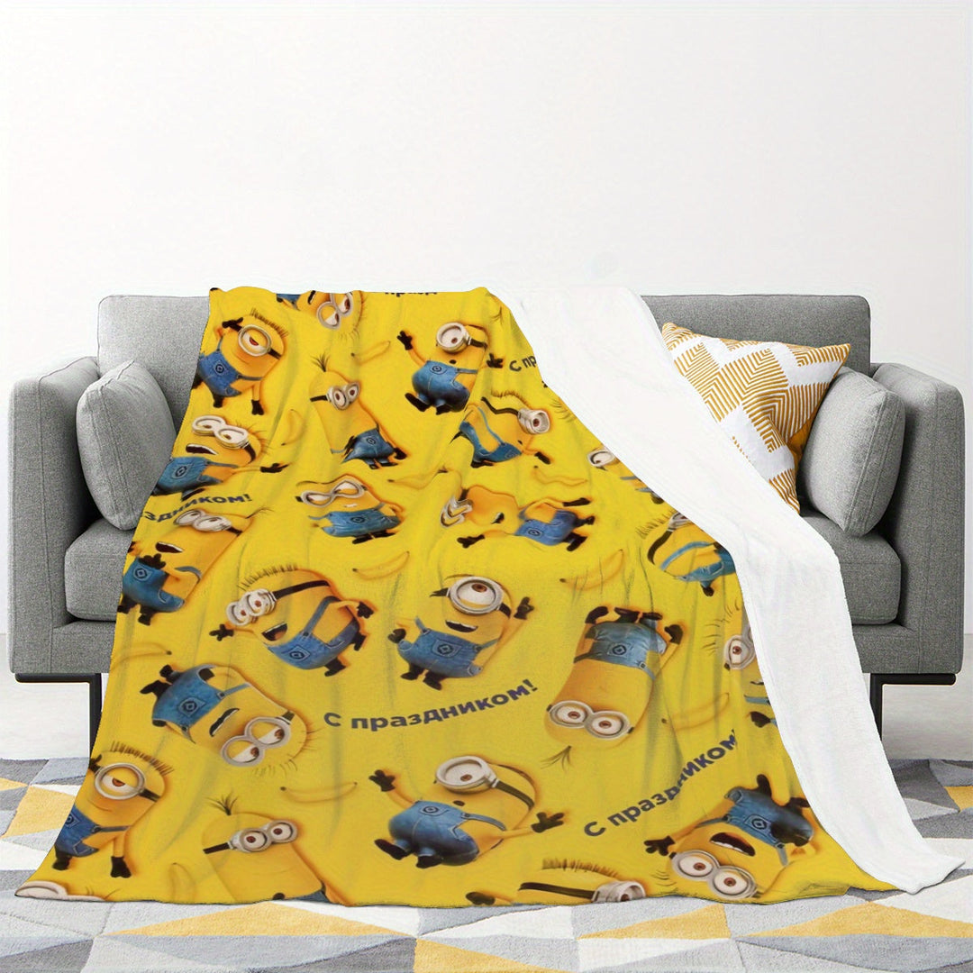 Minions Fleece Blanket - Mjuk &amp; Varm Flanellfilt för Barn
