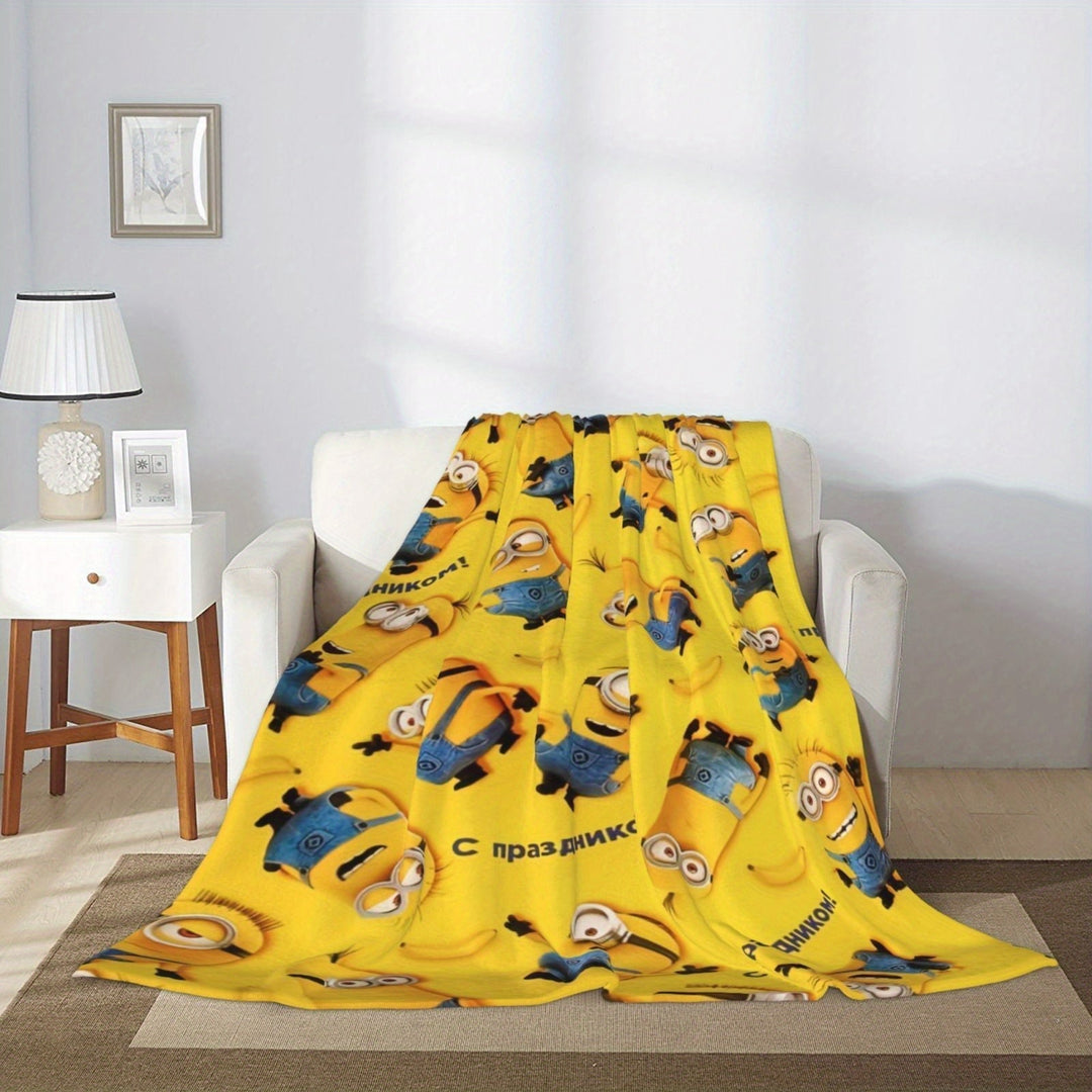 Minions Fleece Blanket - Mjuk &amp; Varm Flanellfilt för Barn