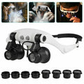 Royaleva Huvudband Head Magnifier 8 Linser LED Ljus Juwelier Glasögon