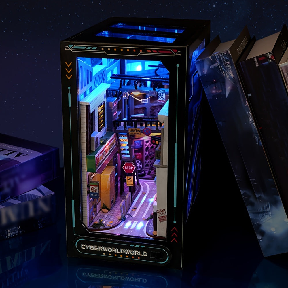 Cyberpunk DIY Stugkit – 3D Modell för Heminredning med Belysning