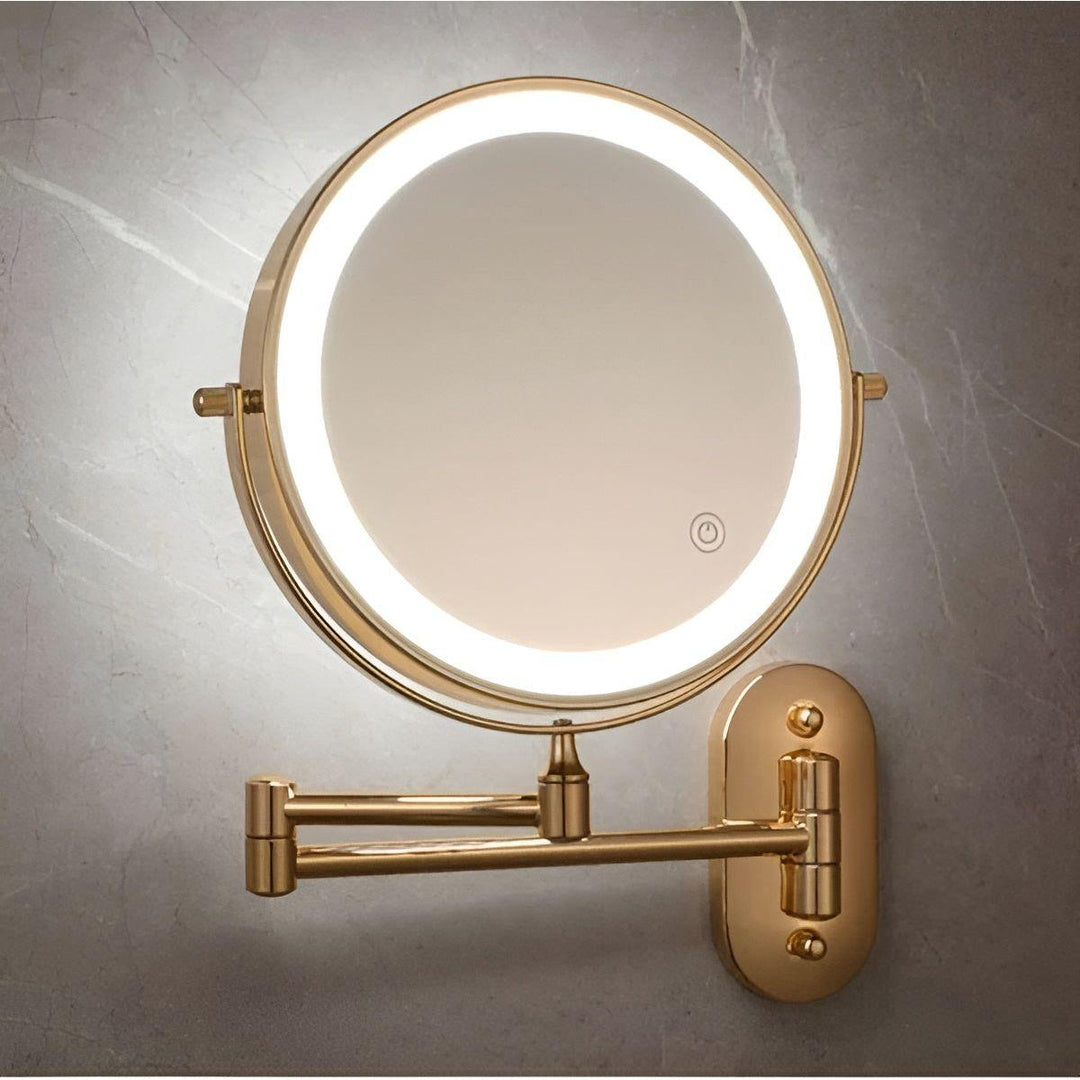 GlamGlow Mirror - Återuppladdningsbar, hopfällbar förstoring-LED-makeup-spegel