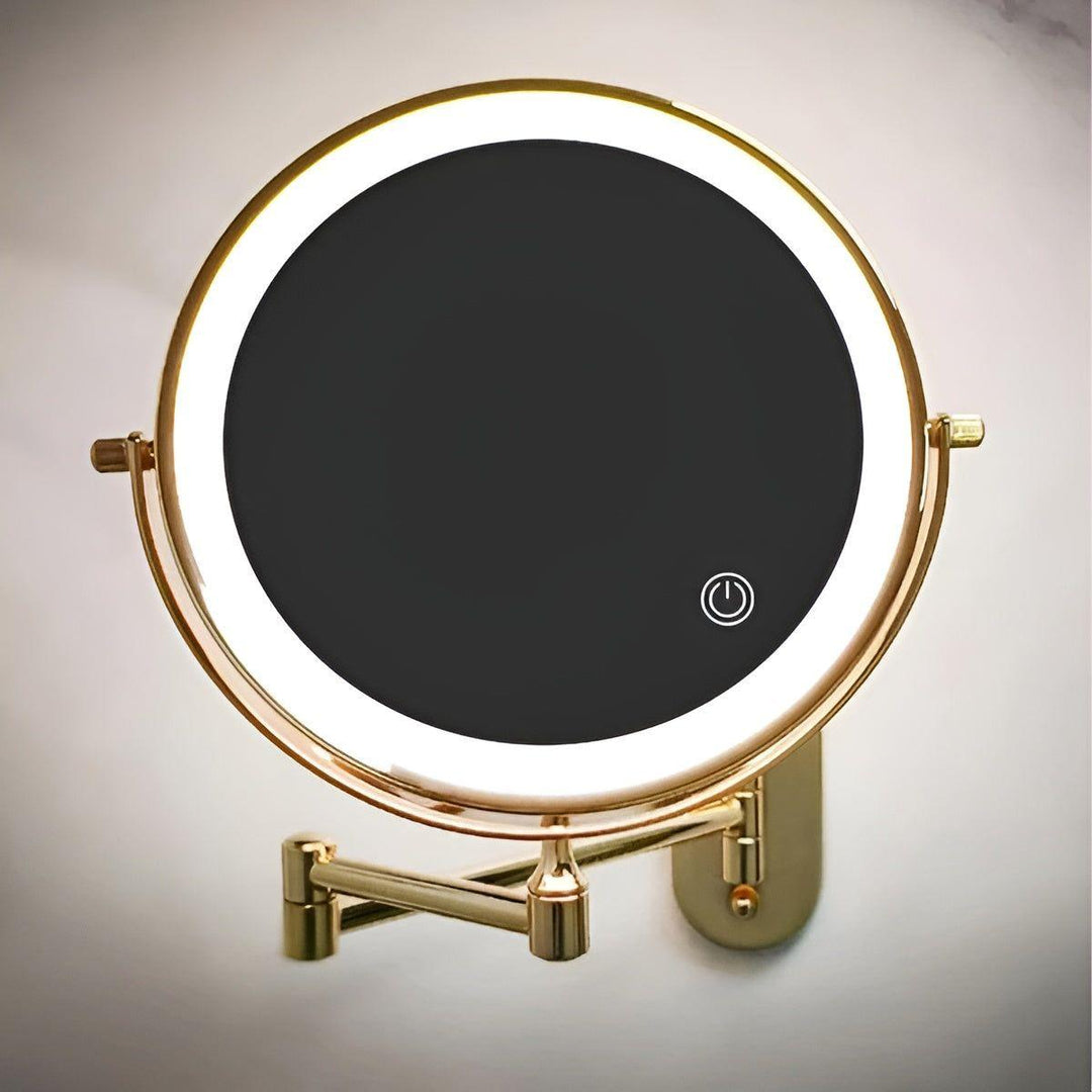 GlamGlow Mirror - Återuppladdningsbar, hopfällbar förstoring-LED-makeup-spegel