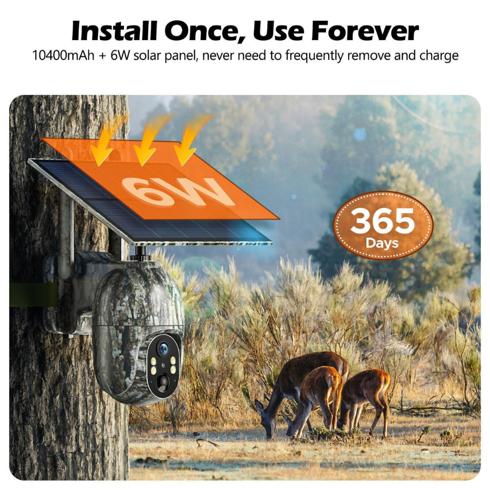 Säkerhetskamera Utomhus Solenergi Trådlös 4G HD