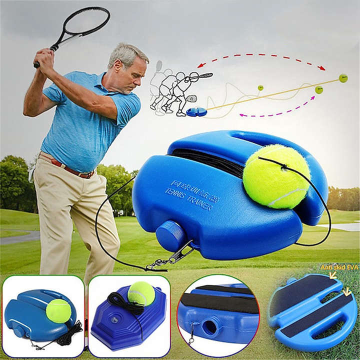 Carvallo Tennis Trainer | Självträning utan partner | Elastisk sladd 4 m | Mobil träningshjälp