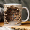 3D bokhylla keramisk mugg