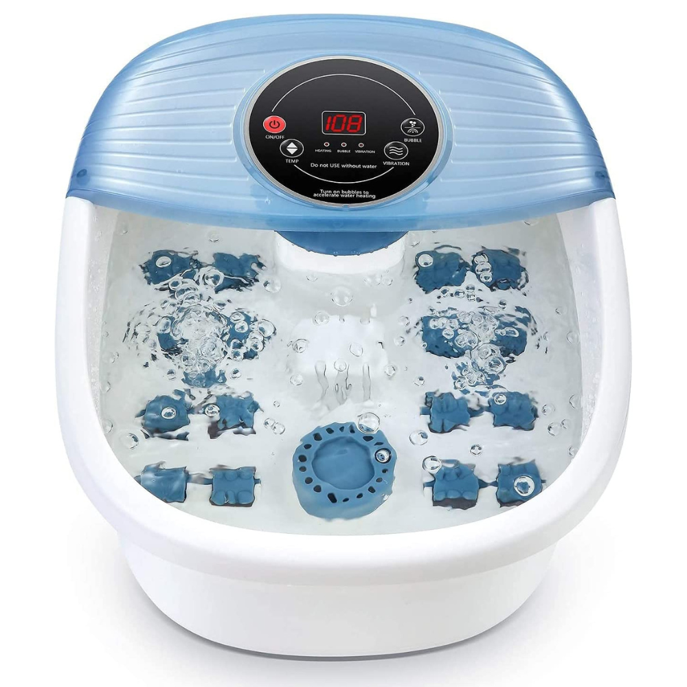 RoyaleGlow Temperaturkontrollerad Fotbubbelbad Vibrationsmassager
