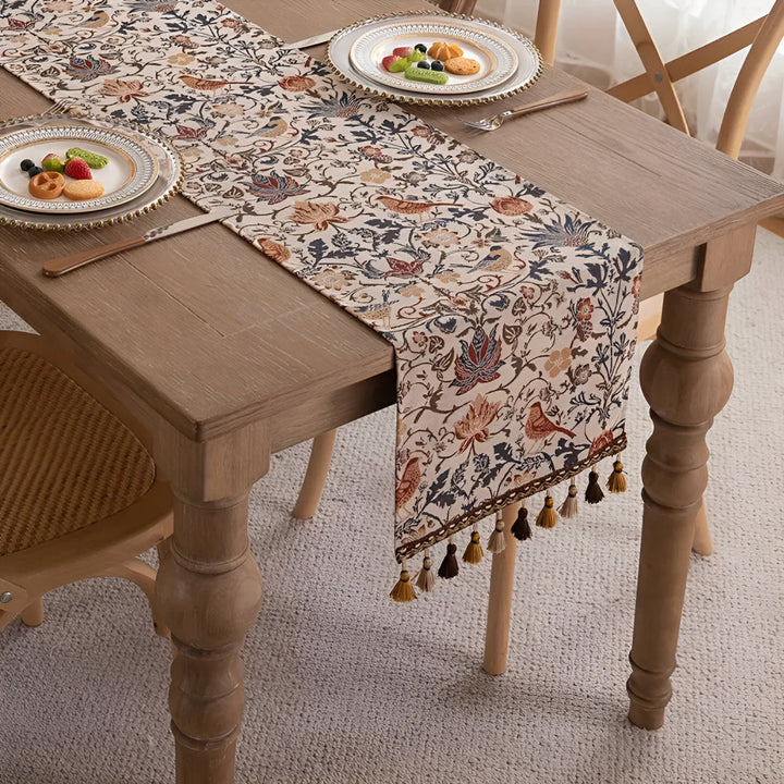 Vintage Floral &amp; Bird Jacquard Duklopp