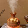 Aromaterapi-luftfuktare Med LED – Diffuser I Trälook & Nattljus