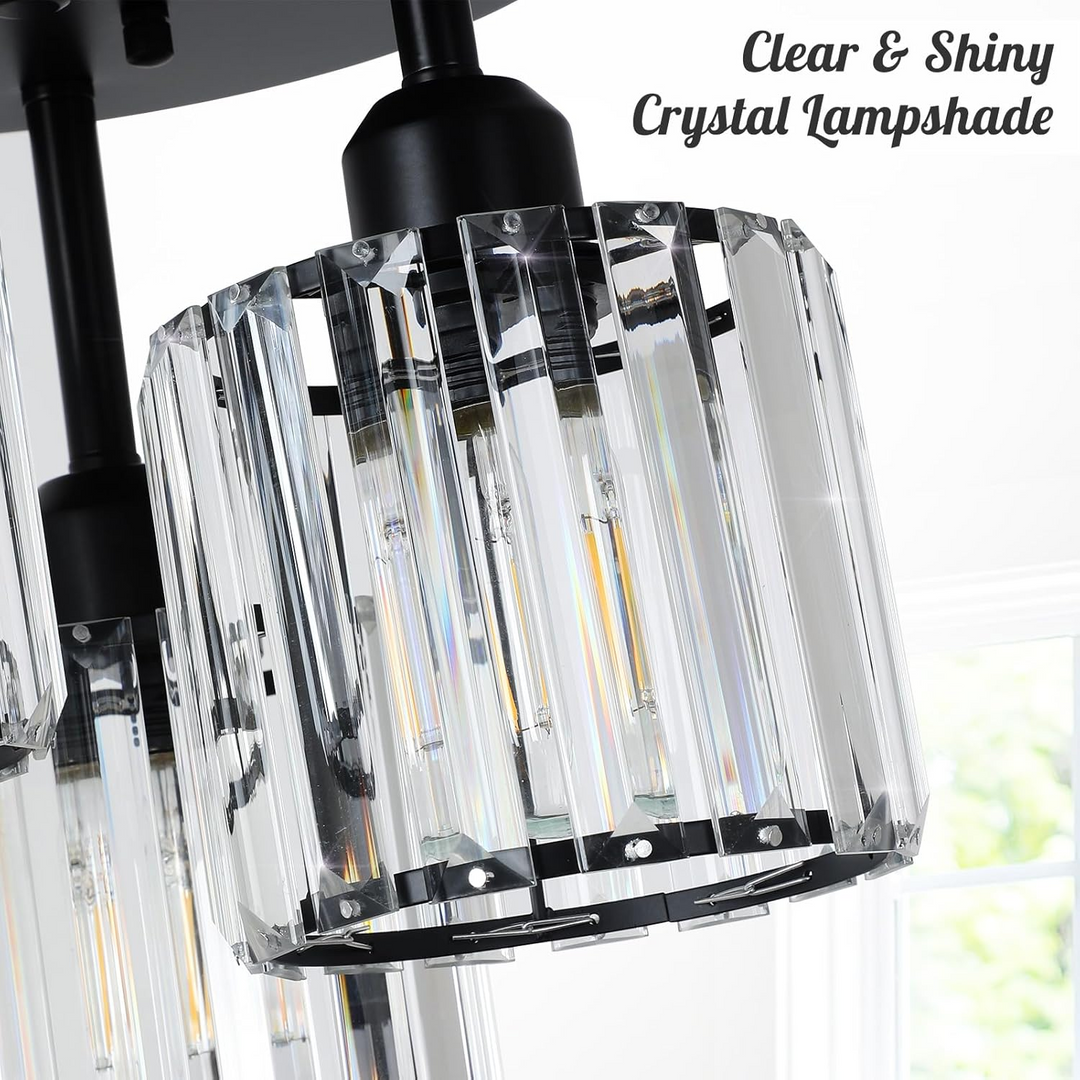 Elegant Modern Crystal Semi-Flush Taklampor