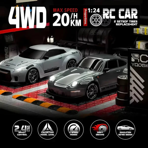 Luxora Retro Drift Master – 4WD RC Bil med LED-ljus
