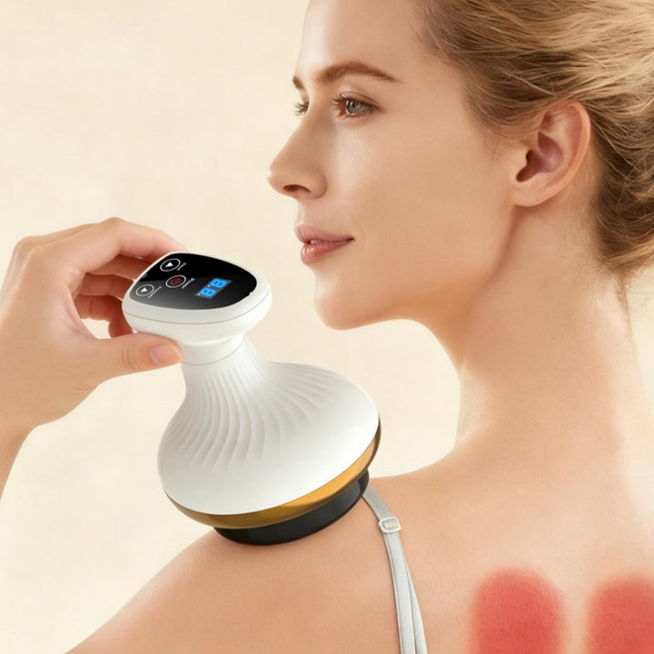 Handhållen gua sha-apparat med lysande bas