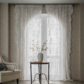 Ruffle Lace Gardin Hål-Ut Transparenta Gardiner