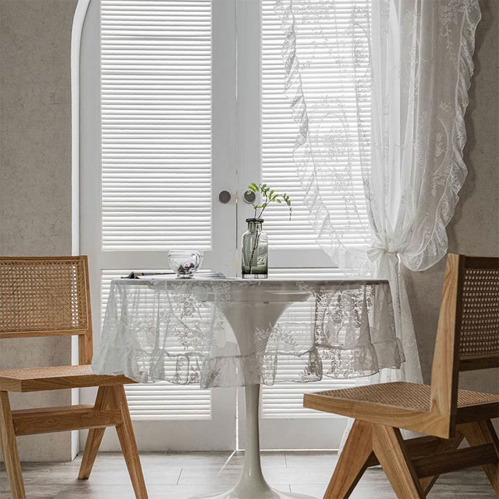 Ruffle Lace Gardin Hål-Ut Transparenta Gardiner