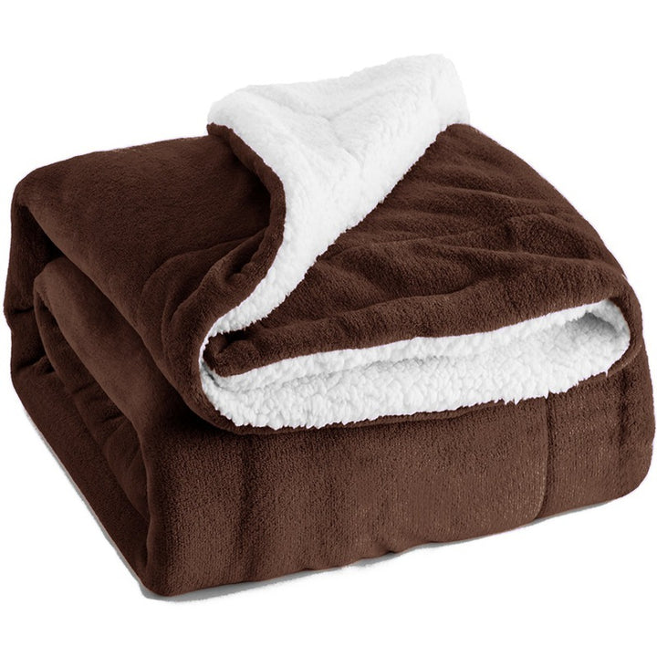 Sherpafilt med flanell och teddyfleece – mjuk pläd 130 x 160 cm