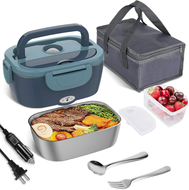 Elektrisk Lunchbox – Bärbar Matvärmare med Dubbel Fack &amp; Bil/Hem Kontakt