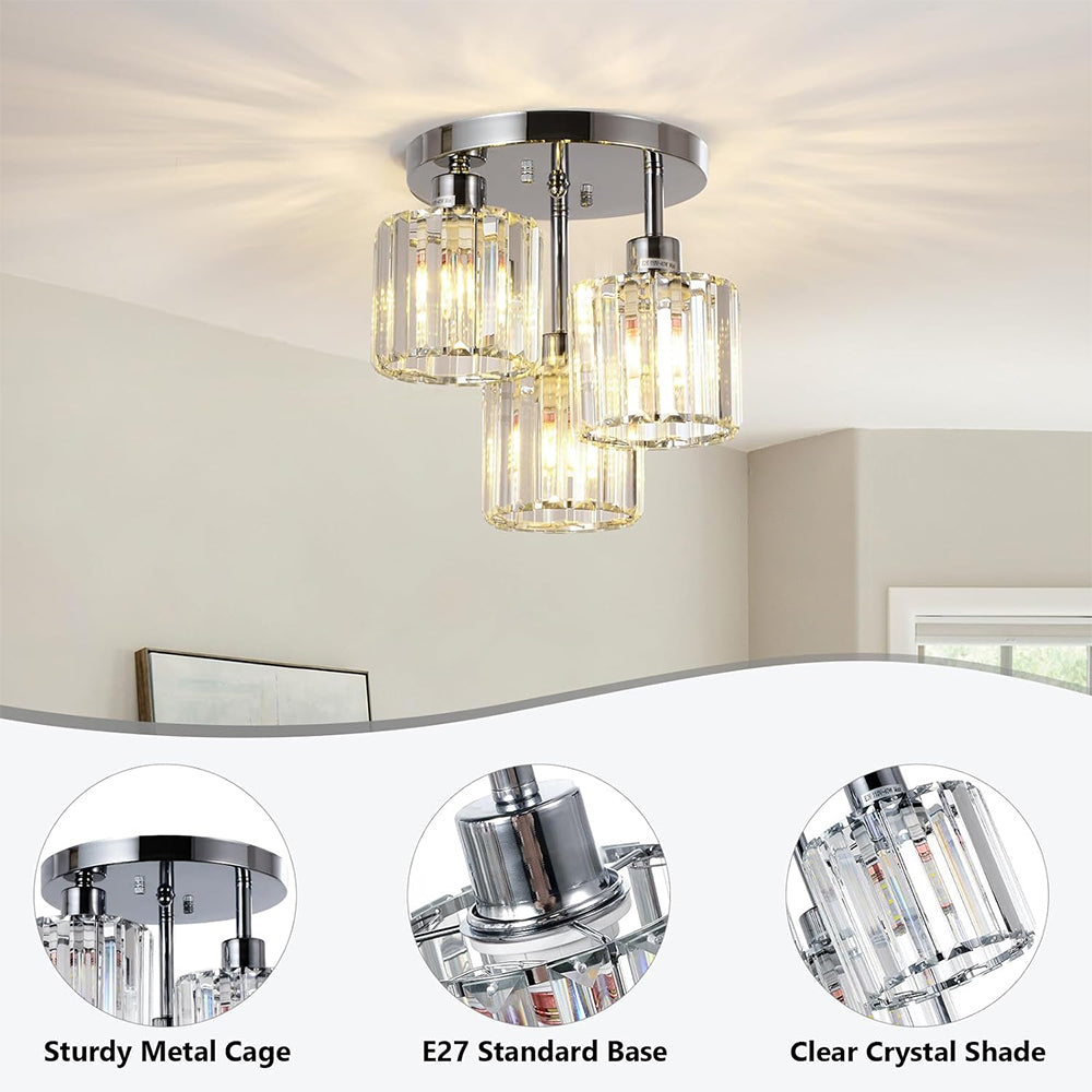 Elegant Modern Crystal Semi-Flush Taklampor