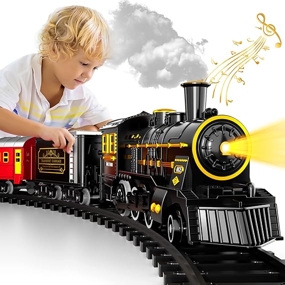 RailRush - Batteridrivet elektriskt tågsätt med realistiska ljud och lättbyggda spår