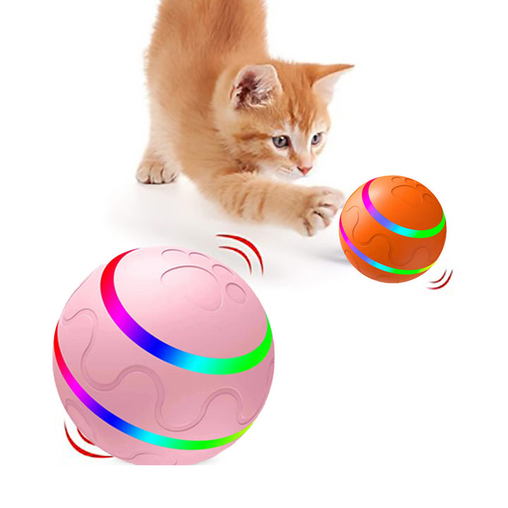 Kattboll som rullar själv med USB-laddning, silikon och ABS