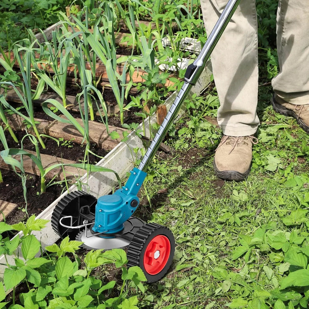 Trådlös &amp; Hopfällbar Grästrimmer 36V – Justerbar Höjd, Hjul &amp; 3 Bladtyper