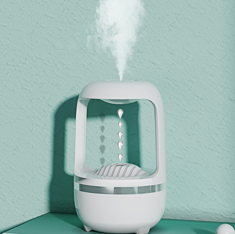 Antigravitation luftfuktare 500 ml med vattendroppar och aroma