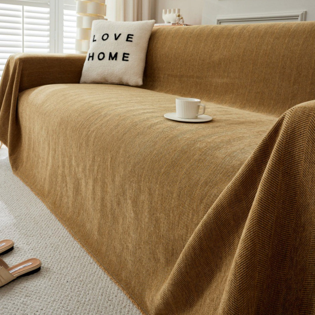 Hållbar husdjursvänlig herringbone sofföverdrag - Modern, stiligt och hållbart soffskydd