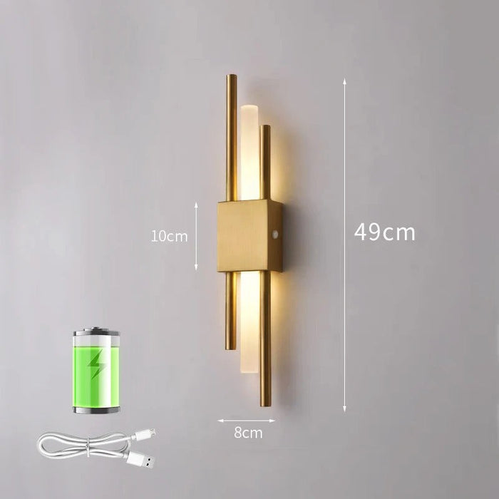 LED Staggered Trådlös Vägglampa – Usb Uppladdningsbar Inomhusbelysning för Modern Hembelysning