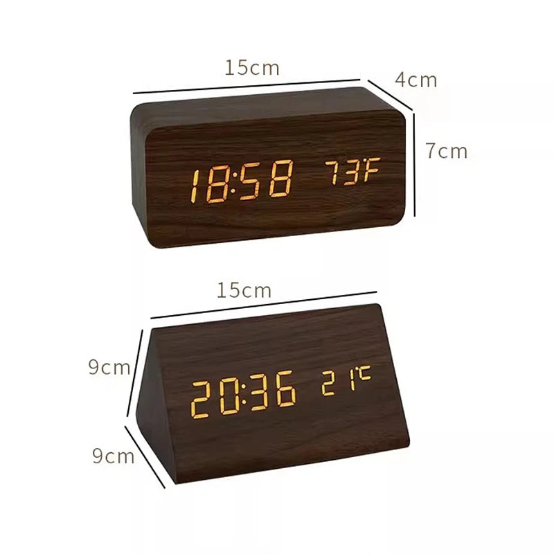 EcoLED Clock - Digitalt trälarm med röststyrning