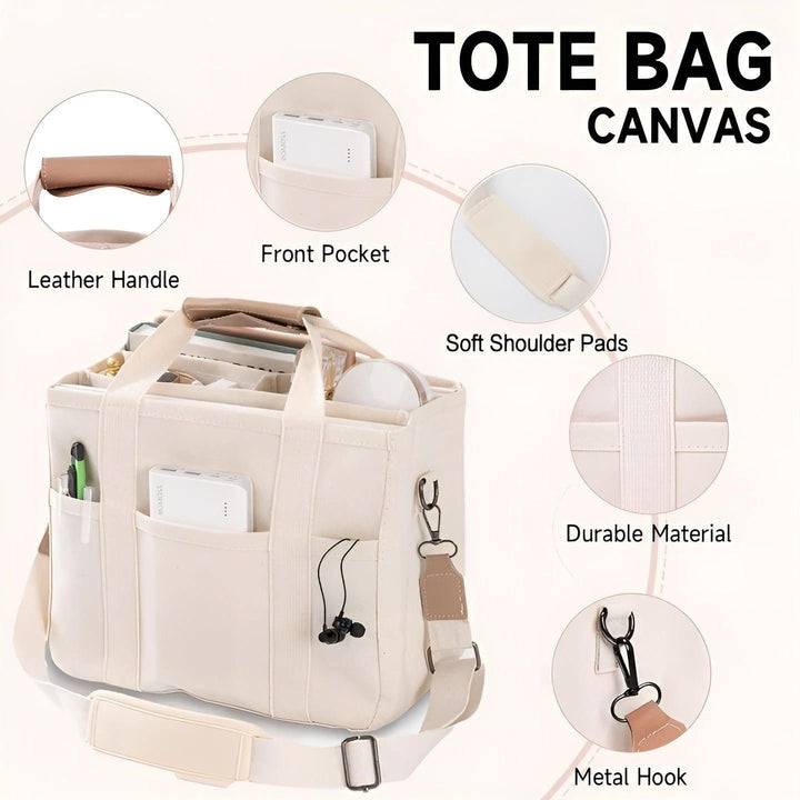 Tavolaé Canvas Tote Bag | Mångsidig &amp; Robust | Lätt &amp; Rymlig | I Beige eller Svart