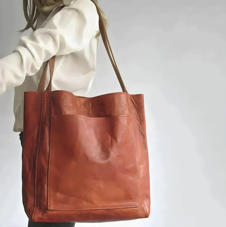 Läderväska Dam Handgjord Elegant Rymlig Läder