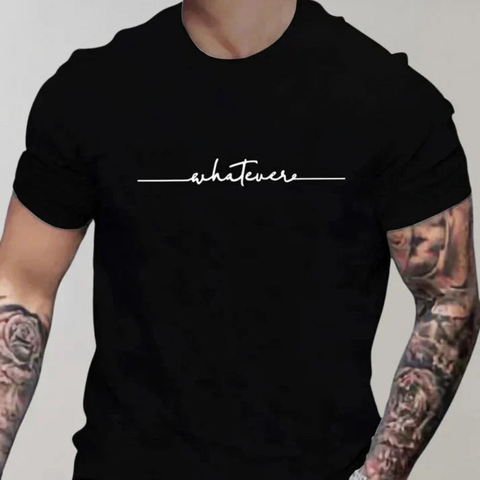 Herr T-shirt Avslappnad Rund Halsringning 100% Bomull